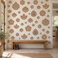 Lotus Mandala Wall Stickers, Terracotta Sage Boho Decor, Floral Medallion Wall Decals, Bedroom Yoga Room Peel and Stick Wall Art