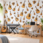 Guitar Wall Stickers, Acoustic Guitar Music Room Decor, Ukulele Wall Decals, Teen Boys Girls Bedroom Wood Tone Peel and Stick Wall Art