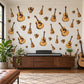 Guitar Wall Stickers, Acoustic Guitar Music Room Decor, Ukulele Wall Decals, Teen Boys Girls Bedroom Wood Tone Peel and Stick Wall Art