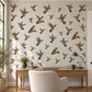 Hummingbird Wall Stickers, Vintage Bird Decor, Botanical Hummingbird Wall Decals, Living Room Girls Bedroom Peel and Stick Wall Art