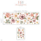 Floral Wall Stickers, Blush Peony Nursery Decor, Watercolour Flower Wall Decals, Girls Kids Room Bedroom Baby Peel and Stick Wall Art