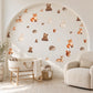 Woodland Animal Wall Stickers, Fox Bear Rabbit Nursery Decor, Forest Animal Wall Decals, Boys Girls Kids Room Peel and Stick Wall Art