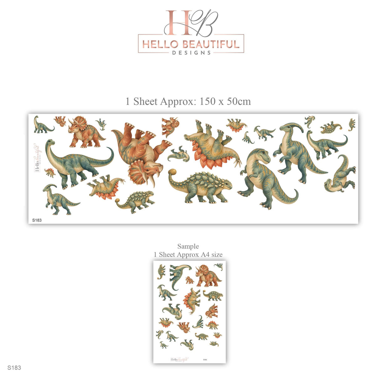 Dinosaur Wall Stickers, Dino Nursery Decor, Jurassic Dinosaur Wall Decals, Boys Kids Room Green Orange Peel and Stick Wall Art