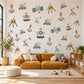 Space Wall Stickers, Rocket Nursery Decor, Outer Space Wall Decals, Boys Kids Room Navy Mustard Rover Satellite Peel and Stick Wall Art