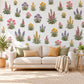 Wildflower Wall Stickers, Cottage Garden Nursery Decor, Lupin Foxglove Wall Decals, Girls Kids Room Purple Pink Peel and Stick Wall Art