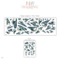 Wave Wall Stickers, Japanese Ocean Wave Decor, Coastal Woodcut Wall Decals, Navy Teal Surf Bedroom Living Room Peel and Stick Wall Art