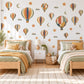 Hot Air Balloon Wall Stickers, Retro Boho Nursery Decor, Balloon Wall Decals, Kids Room Rust Mustard Sage Navy Peel and Stick Wall Art