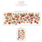 Fruit Wall Stickers, Vintage Kitchen Decor, Apple Pear Fig Wall Decals, Dining Room Botanical Fruit Red Gold Plum Peel and Stick Wall Art