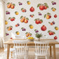 Fruit Wall Stickers, Vintage Kitchen Decor, Apple Pear Fig Wall Decals, Dining Room Botanical Fruit Red Gold Plum Peel and Stick Wall Art