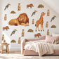 Safari Animal Wall Stickers, Lion Giraffe Nursery Decor, Jungle Animal Wall Decals, Kids Room Ochre Rust Neutral Peel and Stick Wall Art