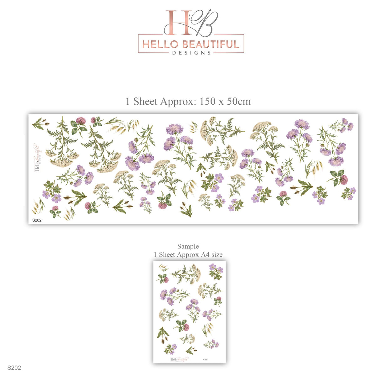 Wildflower Wall Stickers, Meadow Flower Nursery Decor, Botanical Wall Decals, Girls Room Lilac Sage Pink Cottage Peel and Stick Wall Art