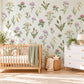 Wildflower Wall Stickers, Meadow Flower Nursery Decor, Botanical Wall Decals, Girls Room Lilac Sage Pink Cottage Peel and Stick Wall Art