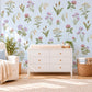 Wildflower Wall Stickers, Meadow Flower Nursery Decor, Botanical Wall Decals, Girls Room Lilac Sage Pink Cottage Peel and Stick Wall Art
