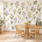 Wildflower Wall Stickers, Meadow Flower Nursery Decor, Botanical Wall Decals, Girls Room Lilac Sage Pink Cottage Peel and Stick Wall Art