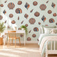 Seashell Wall Stickers, Coastal Shell Decor, Beach Nursery Wall Decals, Bedroom Bathroom Coral Navy Nautical Peel and Stick Wall Art