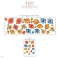 Flower Wall Stickers, Bold Retro Floral Decor, Gerbera Dahlia Wall Decals, Girls Kids Room Coral Orange Blue Bloom Peel and Stick Wall Art