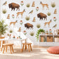 Prairie Animal Wall Stickers, Bison Antelope Nursery Decor, Wildlife Wall Decals, Kids Room Brown Tan Sage Western Peel and Stick Wall Art