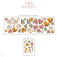 Heart Wall Stickers, Cosy Knitted Heart Nursery Decor, Boho Heart Wall Decals, Girls Room Rose Mustard Sage Cream Peel and Stick Wall Art