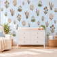 Dried Flower Wall Stickers, Boho Botanical Decor, Thistle Honesty Wall Decals, Living Room Nursery Brown Sage Neutral Peel and Stick Art