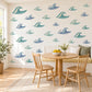Wave Wall Stickers, Ocean Wave Nursery Decor, Surf Wave Wall Decals, Boys Kids Room Teal Blue Aqua Coastal Peel and Stick Wall Art