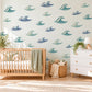 Wave Wall Stickers, Ocean Wave Nursery Decor, Surf Wave Wall Decals, Boys Kids Room Teal Blue Aqua Coastal Peel and Stick Wall Art