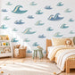 Wave Wall Stickers, Ocean Wave Nursery Decor, Surf Wave Wall Decals, Boys Kids Room Teal Blue Aqua Coastal Peel and Stick Wall Art