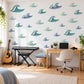 Wave Wall Stickers, Ocean Wave Nursery Decor, Surf Wave Wall Decals, Boys Kids Room Teal Blue Aqua Coastal Peel and Stick Wall Art