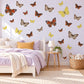 Butterfly Wall Stickers, British Butterfly Nursery Decor, Peacock Admiral Wall Decals, Girls Room Red Yellow Brown Peel and Stick Wall Art