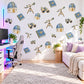 Astronomy Wall Stickers, Stargazer Telescope Decor, Observatory Wall Decals, Boys Kids Room Blue Cream Sage Space Peel and Stick Wall Art