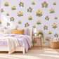 Wildflower Wall Stickers, Buttercup Clover Nursery Decor, Spring Flower Wall Decals, Girls Room Yellow Pink Green Meadow Peel and Stick Art