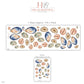 Seashell Wall Stickers, Watercolour Shell Coastal Decor, Mussel Cowrie Wall Decals, Bathroom Nursery Navy Coral Teal Peel and Stick Art