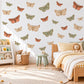Moth Wall Stickers, Vintage Moth Botanical Decor, Butterfly Moth Wall Decals, Girls Bedroom Rust Sage Cream Nature Peel and Stick Wall Art