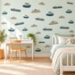 Boat Wall Stickers, Tugboat Ferry Boys Room Decor, Nautical Ship Wall Decals, Kids Bedroom Teal Mustard Rust Harbour Peel and Stick Art