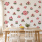 Flower Wall Stickers, Camellia Hellebore Floral Decor, Winter Bloom Wall Decals, Girls Nursery Rose Pink Cream Green Peel and Stick Wall Art
