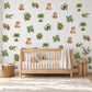 Jungle Wall Stickers, Jungle Animal Nursery Decor, Tiger Monkey Sloth Wall Decals, Kids Room Gender Neutral Baby Peel and Stick Art
