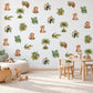 Jungle Wall Stickers, Jungle Animal Nursery Decor, Tiger Monkey Sloth Wall Decals, Kids Room Gender Neutral Baby Peel and Stick Art