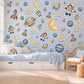 Space Wall Stickers, Rocket Astronaut Nursery Decor, Planet Moon Star Wall Decals, Boys Kids Room Gender Neutral Peel and Stick Art
