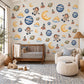 Space Wall Stickers, Rocket Astronaut Nursery Decor, Planet Moon Star Wall Decals, Boys Kids Room Gender Neutral Peel and Stick Art