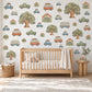 Car Wall Stickers, Vintage Vehicle Nursery Decor, Camper Van Truck Wall Decals, Boys Kids Room Neutral Peel and Stick Wall Art
