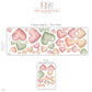 Heart Wall Stickers, Watercolour Heart Nursery Decor, Pink Sage Heart Wall Decals, Kids Room Gender Neutral Baby Peel and Stick Art