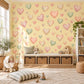 Heart Wall Stickers, Watercolour Heart Nursery Decor, Pink Sage Heart Wall Decals, Kids Room Gender Neutral Baby Peel and Stick Art
