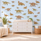 Dinosaur Wall Stickers, Olive Rust Duckbill Dino Nursery Decor, Vintage Dinosaur Wall Decals, Boys Kids Room Green Peel and Stick Wall Art
