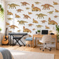Dinosaur Wall Stickers, Olive Rust Duckbill Dino Nursery Decor, Vintage Dinosaur Wall Decals, Boys Kids Room Green Peel and Stick Wall Art