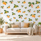 Citrus Wall Stickers, Orange Guava Fruit Decor, Botanical Kitchen Wall Decals, Orange Blossom Green Leaf Nursery Peel and Stick Wall Art