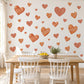 Heart Wall Stickers, Terracotta Clay Heart Decor, Boho Rust Heart Wall Decals, Girls Nursery Bedroom Earthy Peel and Stick Wall Art