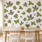 Herb Wall Stickers, Sage Green Botanical Kitchen Decor, Lavender Herb Sprig Wall Decals, Purple Flower Leaf Nursery Peel and Stick Wall Art