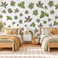Herb Wall Stickers, Sage Green Botanical Kitchen Decor, Lavender Herb Sprig Wall Decals, Purple Flower Leaf Nursery Peel and Stick Wall Art