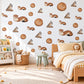 Woodland Animal Wall Stickers, Stoat Dormouse Bird Nursery Decor, Forest Animal Wall Decals, Neutral Kids Room Peel and Stick Wall Art