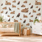 Safari Animal Wall Stickers, Rhino Antelope Hornbill Nursery Decor, African Savanna Wall Decals, Neutral Kids Room Peel and Stick Wall Art