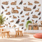 Safari Animal Wall Stickers, Rhino Antelope Hornbill Nursery Decor, African Savanna Wall Decals, Neutral Kids Room Peel and Stick Wall Art